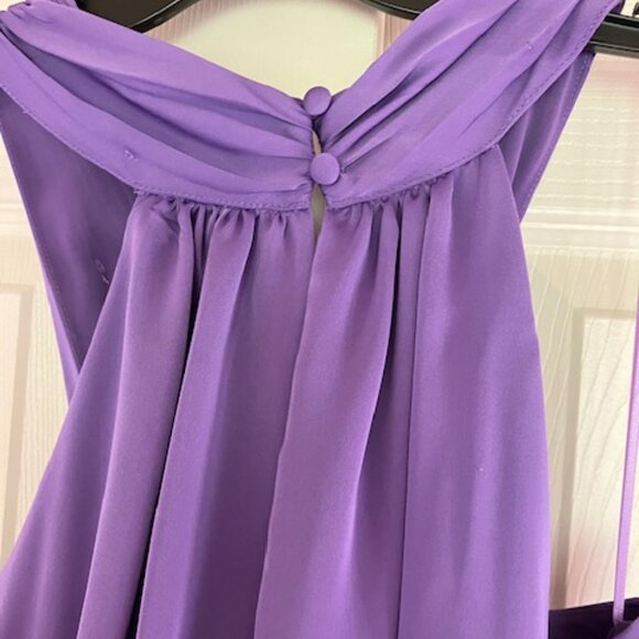 NWT Purple Ramy Brook Arina Halter Neck Pleated Maxi Dress size 8 - Picture 7 of 9